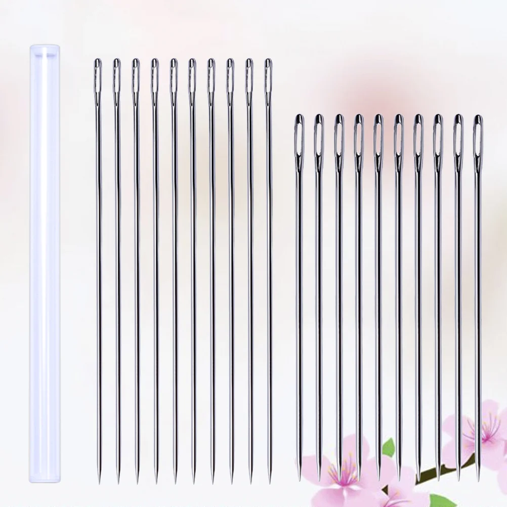 

20PCS Yarn Needle Holder Sewing Yarn Knitting Needle Set Silver Knitting Needle Sewing for Handsewing