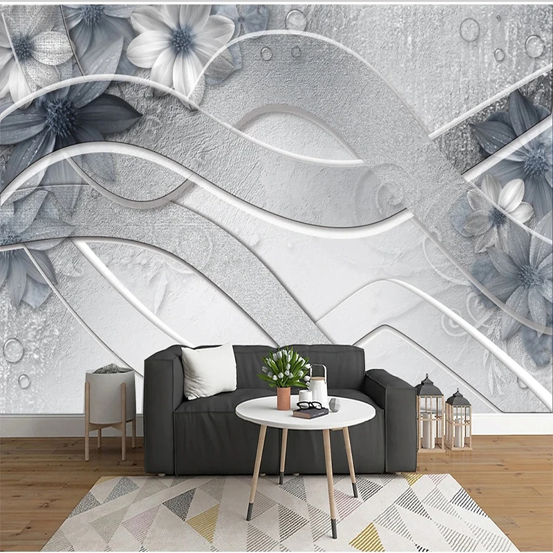 

Modern Simple Draw Lines Like Flowers Murals Wallpaper Living Room Sofa TV Background Decor Wall Cloth Waterproof 3D Papel Tapiz