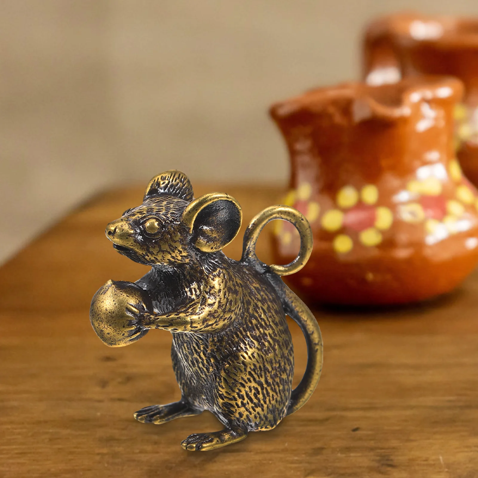 Очаровательное украшение для офиса брелок с золотой мышкой медная подвеска со