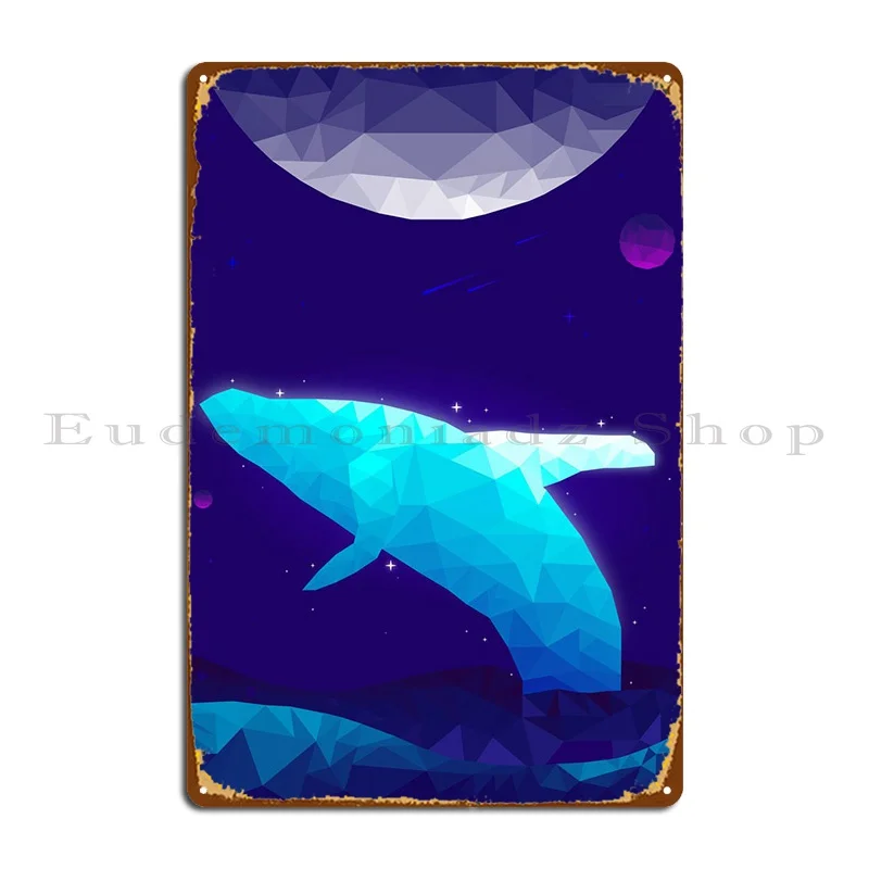 

Маджестический космический Кита металлический Плакат Украшение бар кинотеатр создание оловянного знака плакат