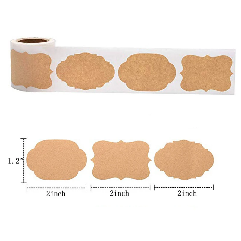 Стикеры из крафтовой бумаги 300 шт., 3 стиля