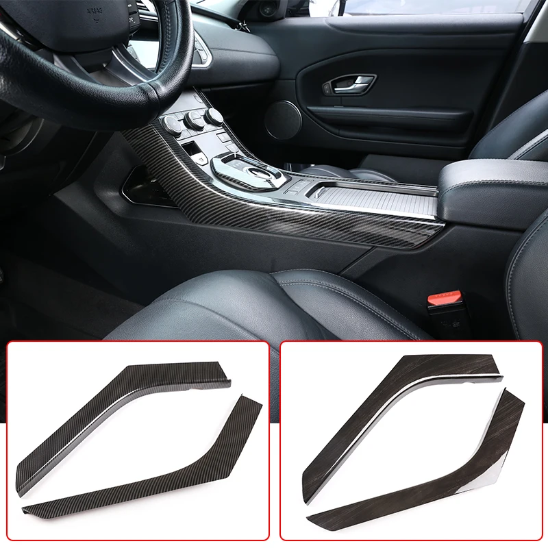 

2Color ABS Carbon Fiber Car Styling Center Console Gear Shift Side Decoration Strips For Land Rover Range Rover Evoque 2012-2018