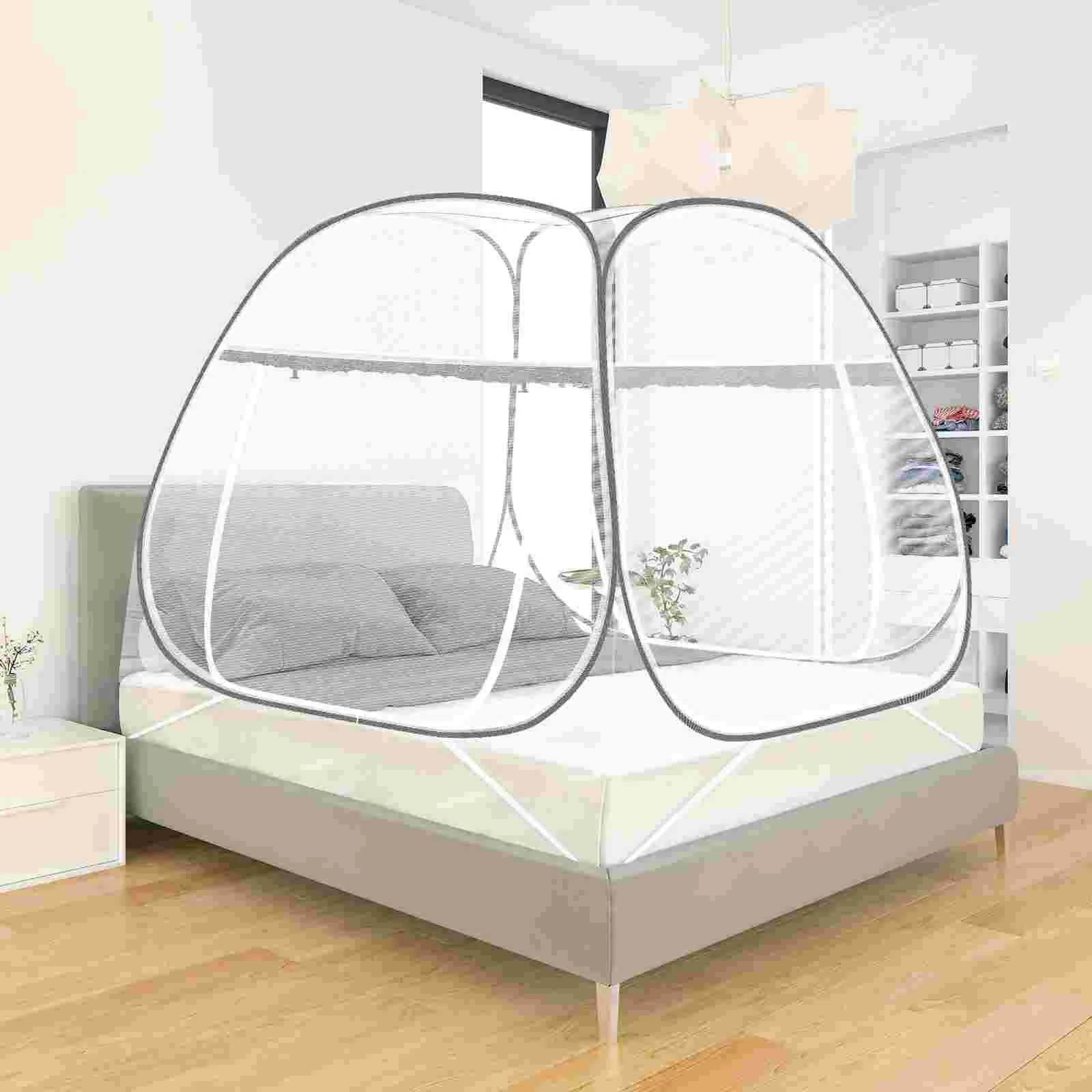 

Mosquito Net Tent Folding Bed Net Full Coverage Bed Net Bed Tent Canopy with Two Entries