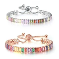 adjustable womens tennis bracelet luxury multicolor zircon bracelets for women wholesale jewelry
