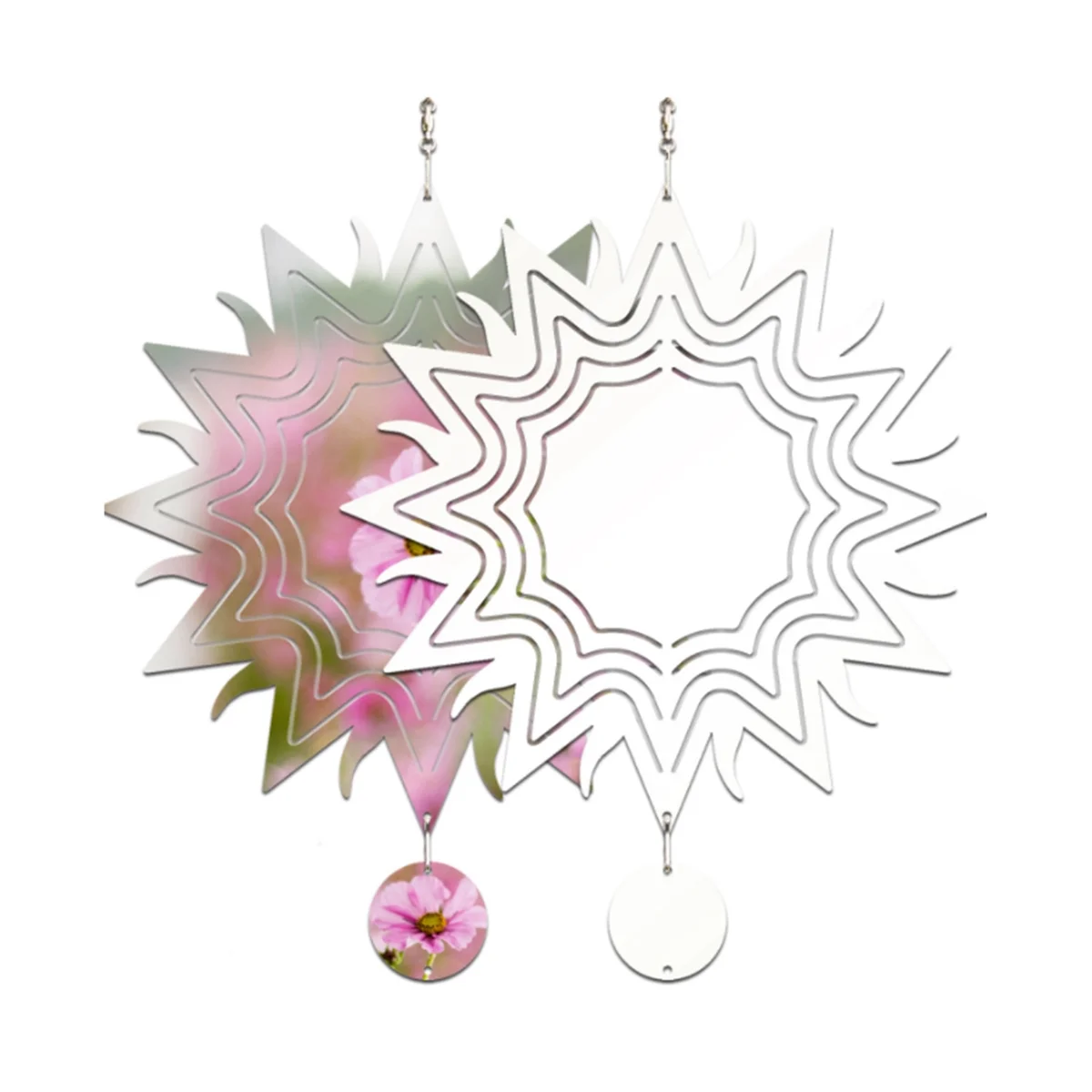 

4Pcs 8 Inch Sublimation Wind Spinner Blanks 3D Wind Spinners Hanging Wind Spinner for Indoor Outdoor Garden Decoration