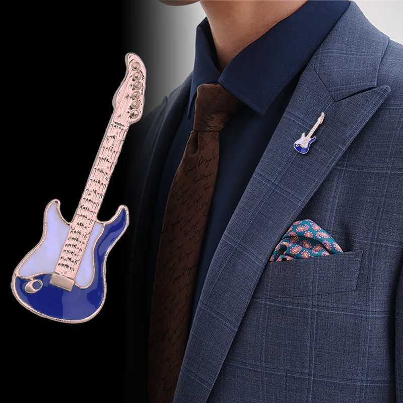 

Mini Guitar Notes Corsages Brooch Enamel Pins Men's Suit Shirt Collar Pin Badeg Vintage Jewelry Brooches for Women Accessories