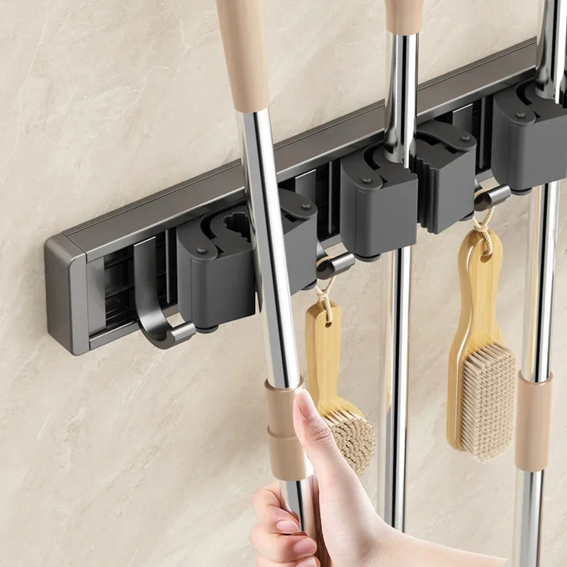 Настенный держатель для швабры 3/4/5 позиций Многофункциональная вешалка метлы
