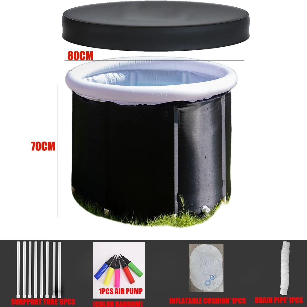 Ванна для льда ванна с глубоким вырезом и крышкой Портативная подставка лечения