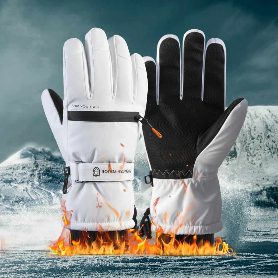 Зимние Перчатки Унисекс Ветрозащитные Водонепроницаемые Теплые Толстые