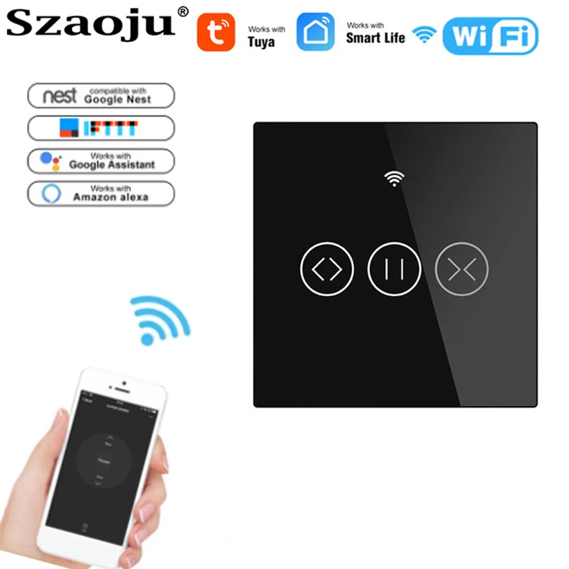 Szaoju Wi-Fi умная сенсорная дверь для гаража, занавески, роликовые жалюзи, переключатель Tuya Smart Life Tuya, управление через приложение Alexa Google Home