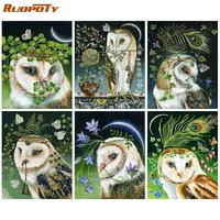 ruopoty modern painting by numbers kill time canvas painting owl animal diy drawing by numbers adults crafts home decor
