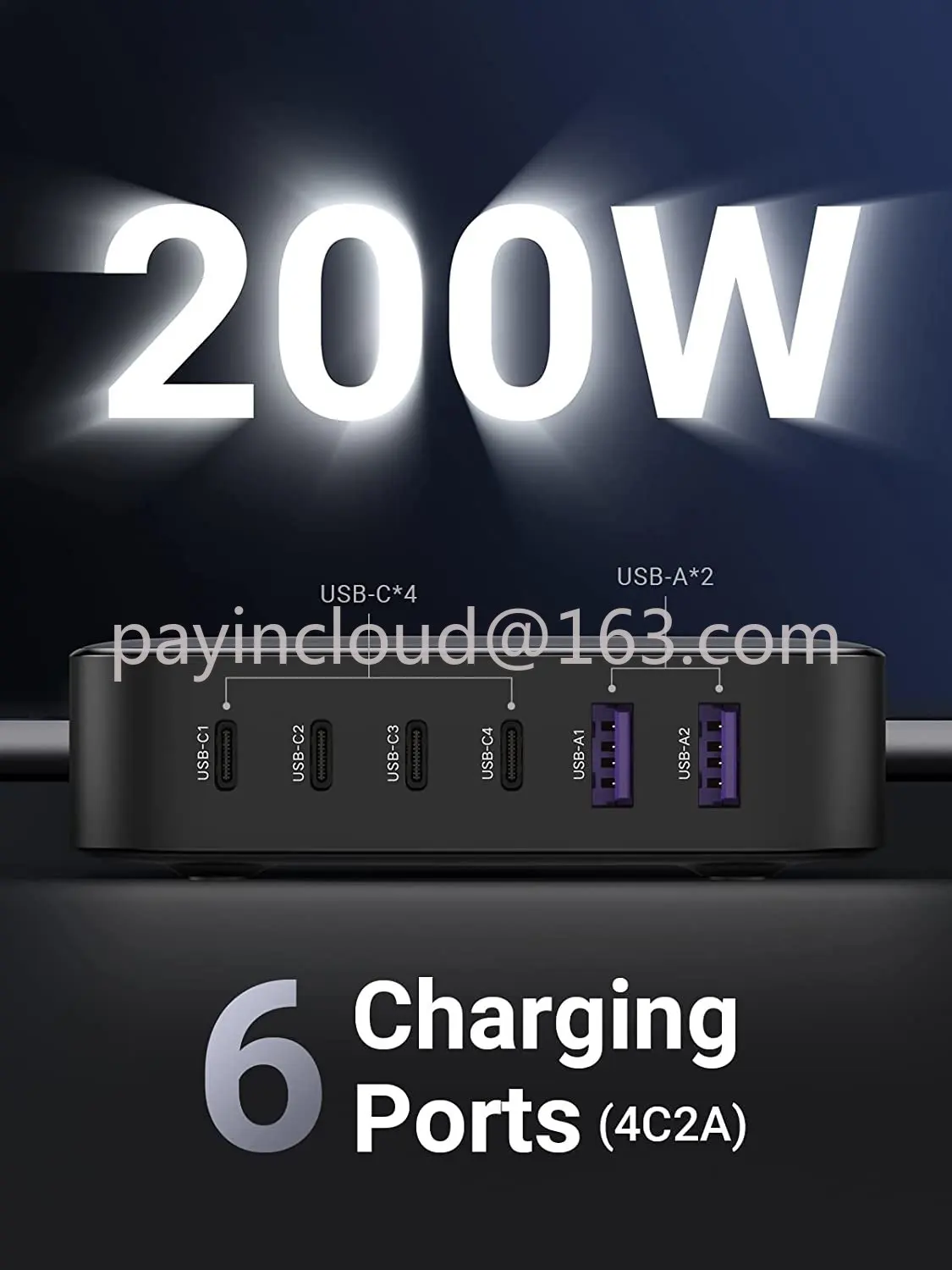 Charger Nexode 6 Ports GaN PD Fast Charger with 3FT USB C To C Charging Cable Ugreen Chargers Adapters 100W 200W USB C Desktop 3