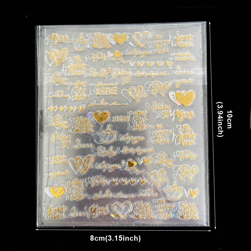 6 шт. 3D наклейки для ногтей сердце любовь улыбка дизайн слов ногтевого дизайна