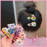 korea handmade clay barrettes cartoon rabbit bear sheep hair clips for girl colored beads kawaii hairpin fashion accessories