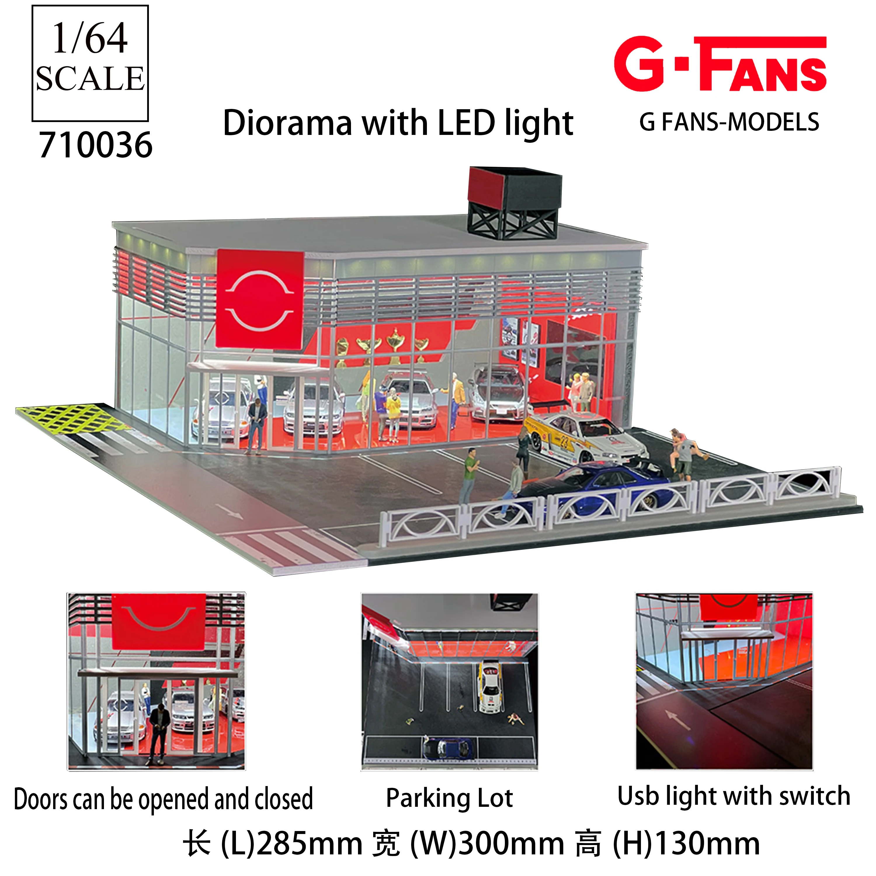 Фото GFans, новинка 1:64, диорама, модель автомобиля, гаража, парковка для демонстрации подарков, коллекция сцен, дисплей, сборка автомобиля, сцены, игрушка №4