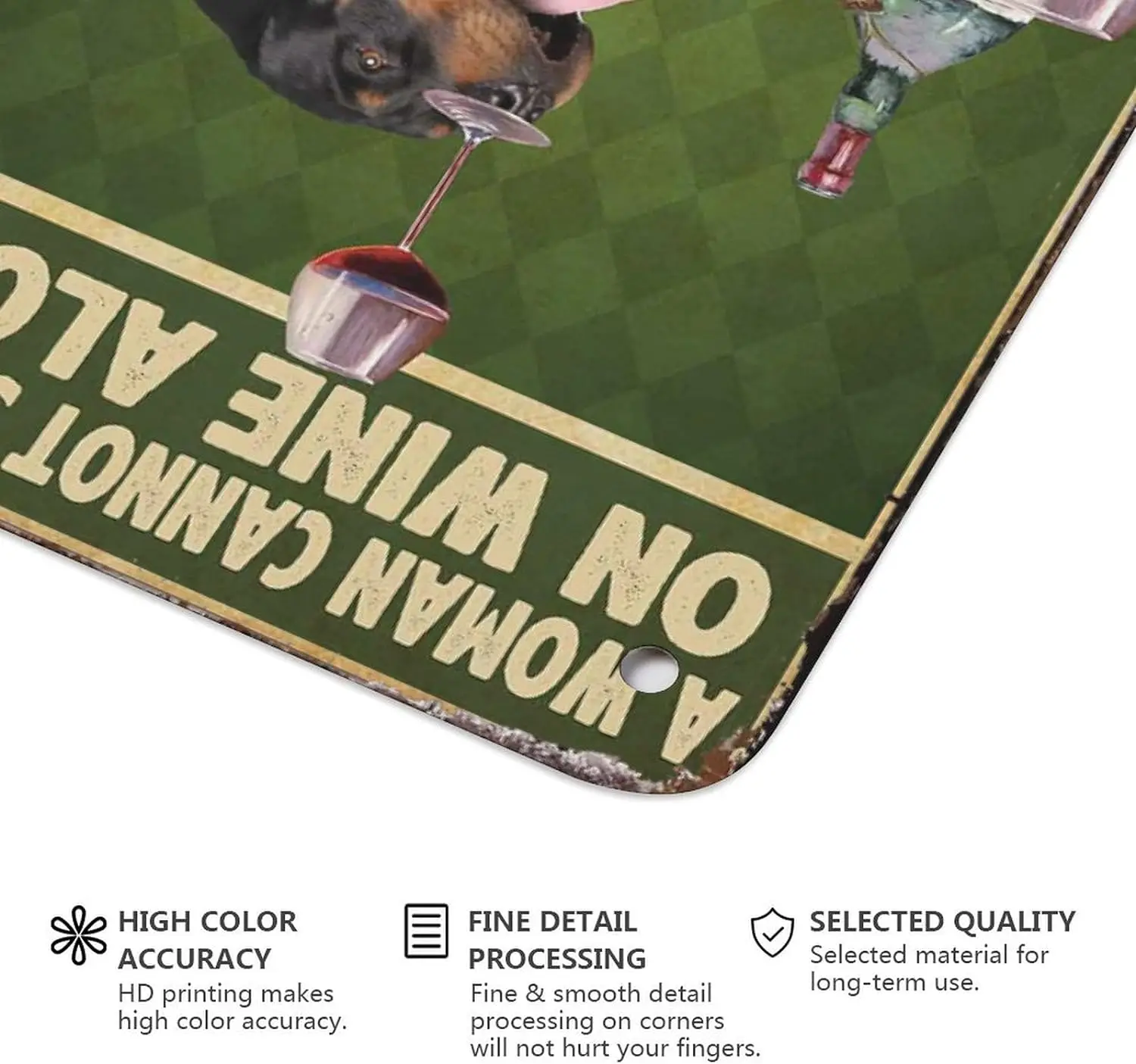 Жестяные знаки в стиле ретро женщина не может выжить на вине одиноко ей также