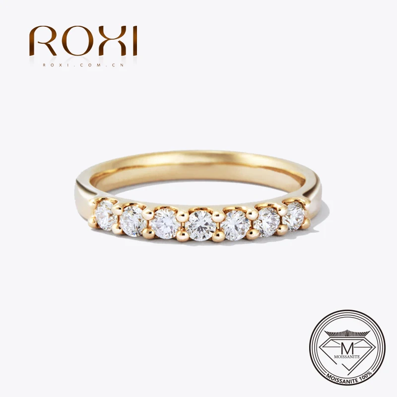 

ROXI Moissanite Ring 2.5mm Gold Half Eternity Bubble Rings For Women Jewelry Wedding Diamond Engagement Band Moissanite Jewelry