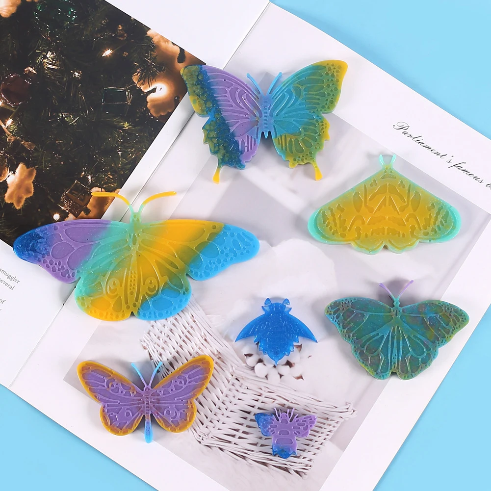 

Wind Chime Silicone Resin Mold Butterfly Feather Wind-Bell Keychain Necklace Pendant Jewelry Craft Casting Party Home Decoration