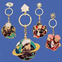 hot anime jujutsu kaisen enamel keychain gojo satoru figure badge decoration car keyring bag pendant pin jewelry gifts for fans