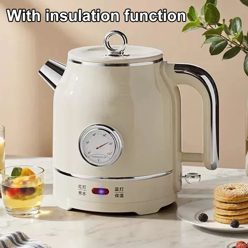 

Электрический чайник в стиле ретро, автоматическое сохранение тепла, водонагреватель, термостатическая чашка, быстрый нагрев, термочайник с термометром