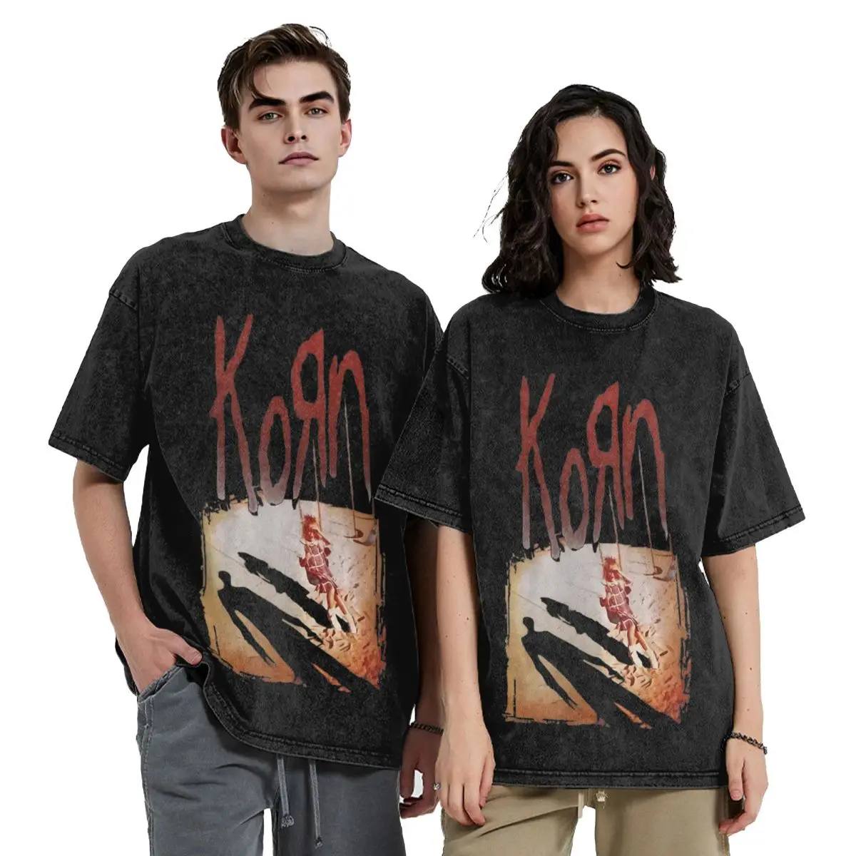 Футболка Korn в стиле хип-хоп хлопковые футболки оверсайз рок-группы ретро топы для