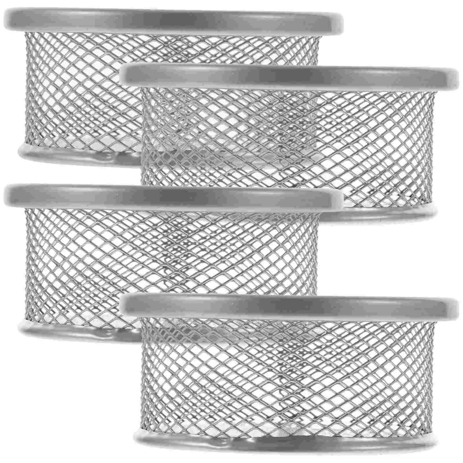 

4Pcs Paperclip Mesh Baskets Sundries Storage Holders Office Storage Bucket for Clips