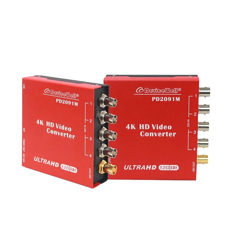 Фото Конвертер 4K Quad Link SDI с 4 входами 1.5G/3G SDI и 1 выходом 6G/12G SDI + 1 оптический выход 6G/12G (порт LC) - PD2091M №1
