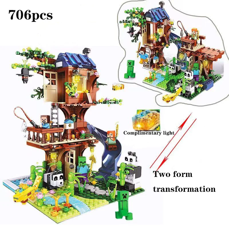 

2023 Modern Treehouse Building Blocks set di modelli classici mattoni kit per bambini per ragazzi giocattoli per bambini