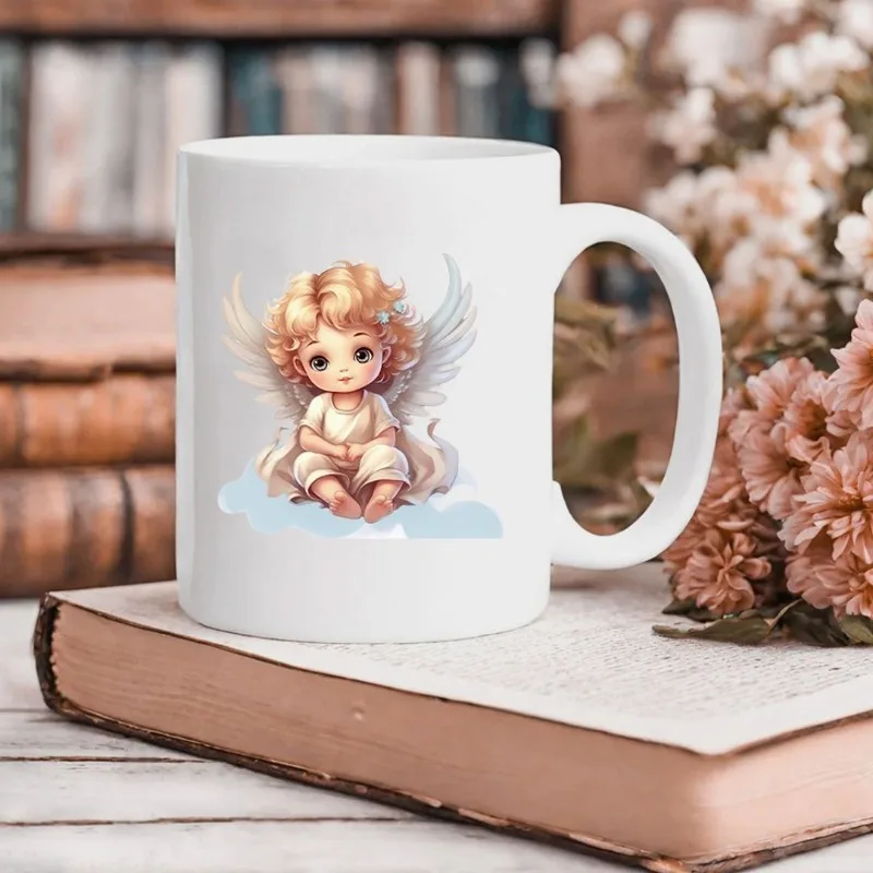 Наклейки на чашки памяти небеса ангела UV DTF водонепроницаемый Набор наклеек для