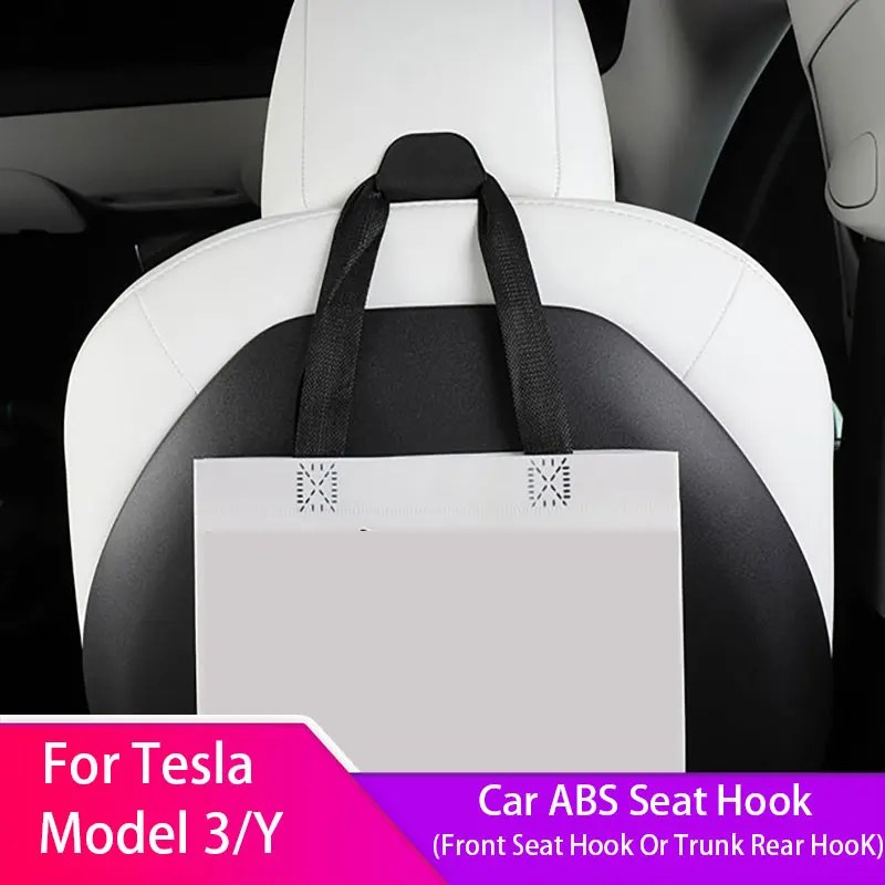 

For Tesla Model 3 Y 2017-2023 Car Front Rear Seat Headrest Stroage Hooks Back Seat Hanger 2PCS