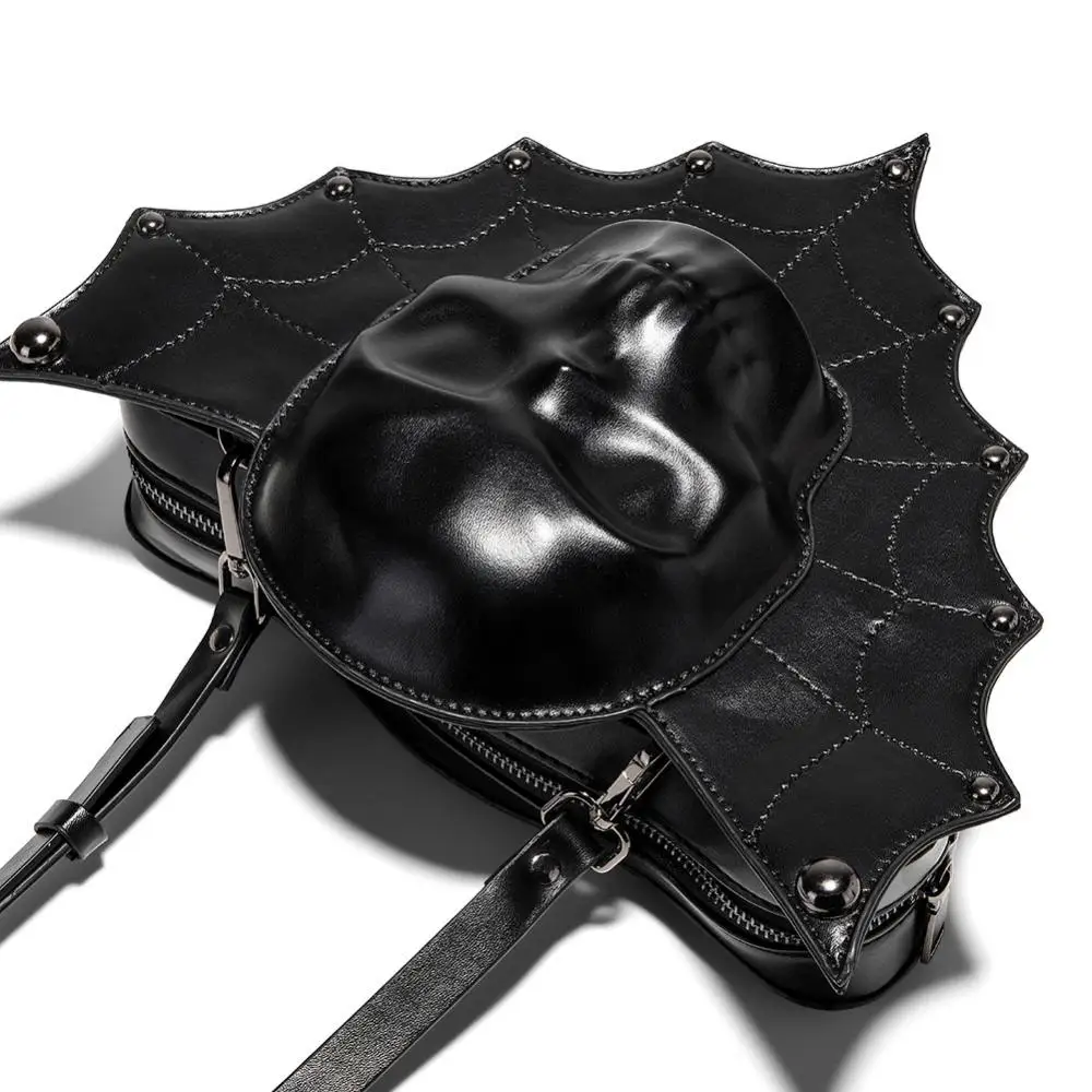 Хэллоуин черная летучая мышь Косплей темный готический череп заклепки на одно