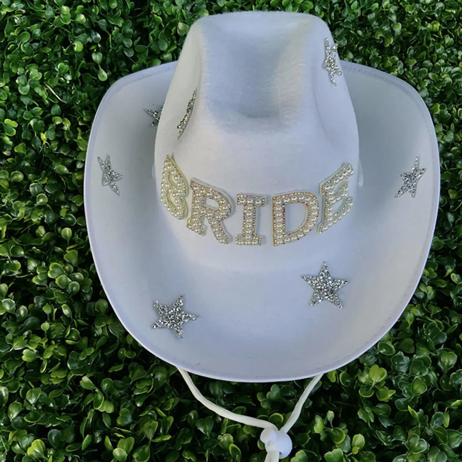 

White Bride Crystal Cowgirl Hat Cowboy Hat Dress up Accessories Party Favor