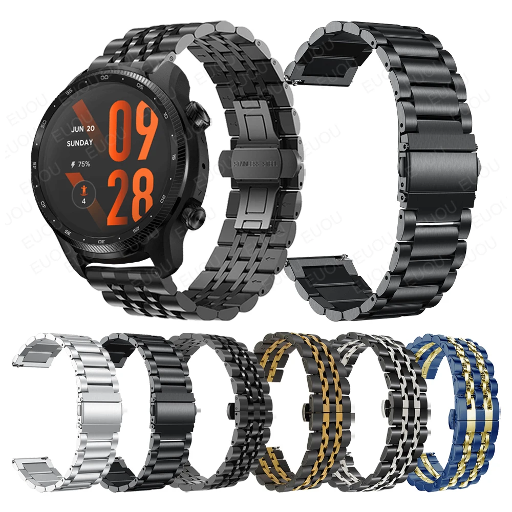 

Metal Stainless Steel Strap For TicWatch Pro 3 Ultra GPS Smart Watch Band For TicWatch E3/GTX Watchband Bracelet Accessories