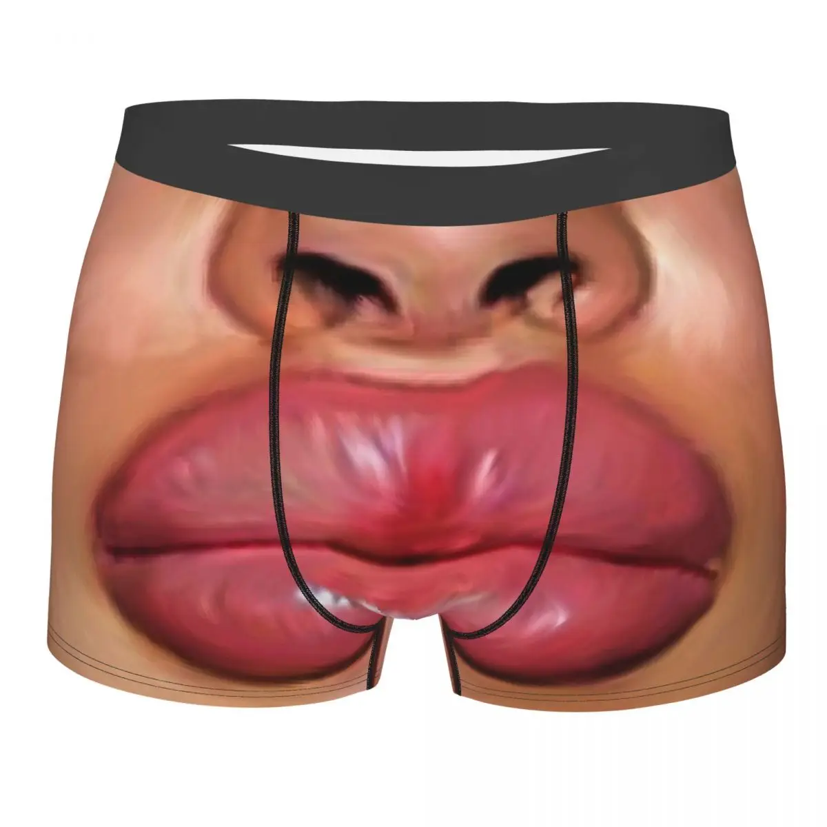 

Трусы мужские с забавным улыбающимся принтом, пикантное нижнее белье для мужчин, трусы-боксеры с большими губами, рот и язык