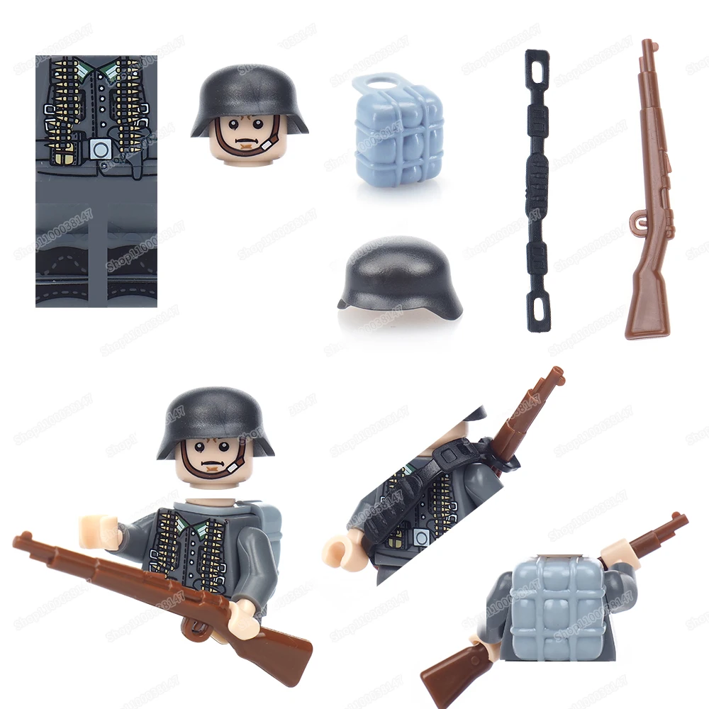 

Weapons Soldier Military German Army Moc WW2 Figures Soldier Building Block Legion Equipment Assemble Model Child Gifts Boy Toys