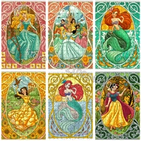 disney princess creative jigsaw puzzles cinderella snow white the little mermaid puzzle diy imagine assembly educational toys