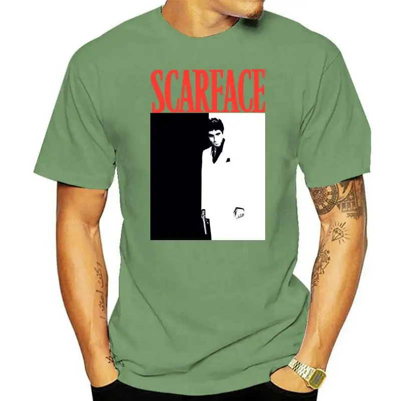 

Men Official Scarface Movie Al Pacino T Shirt Meng Black Cotton Sm 5Xl