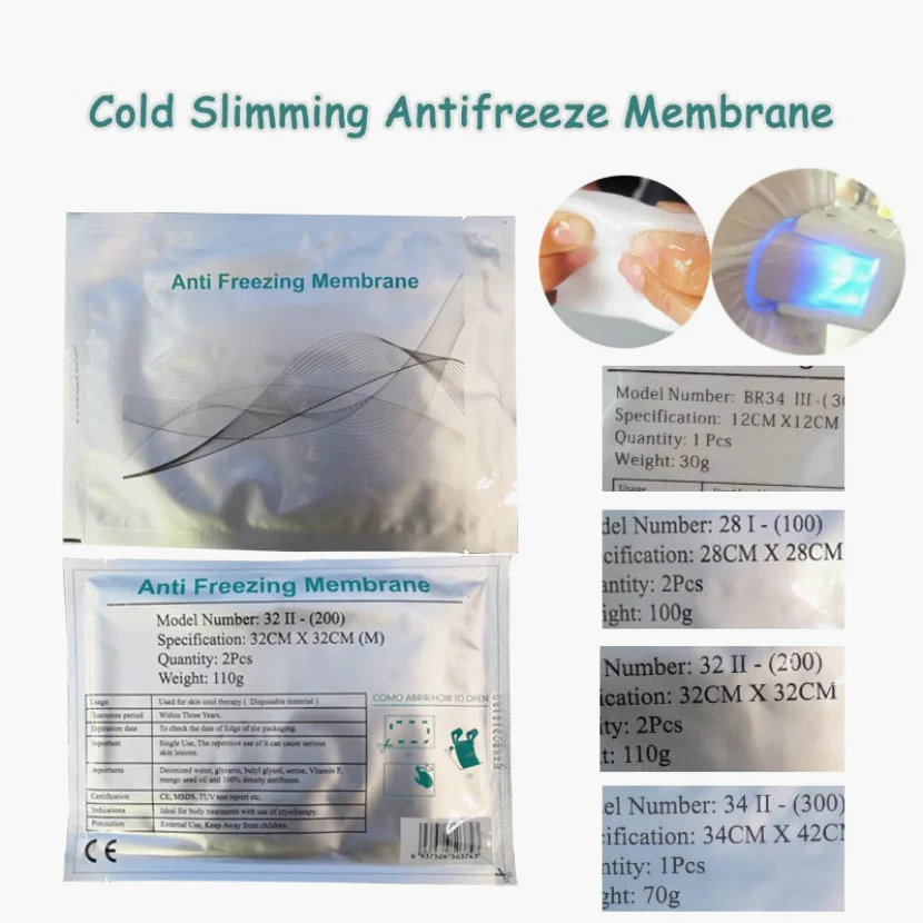 

Мембрана антифриза 3 разных размера, антифриз, антифриз, замораживание тела для криотерапии, холодное охлаждение, Морозильная машина S M