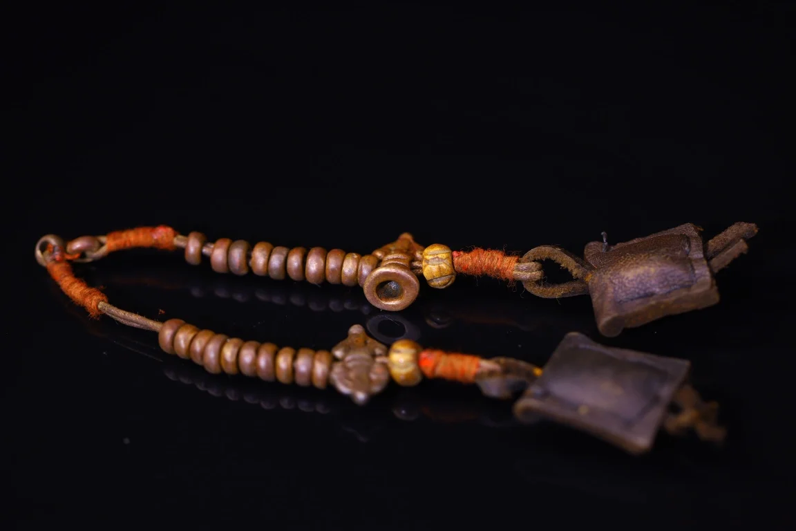 6 &quotколлекция тибетского храма старая бронза киноварь мозаика ваджра сумка Gawu