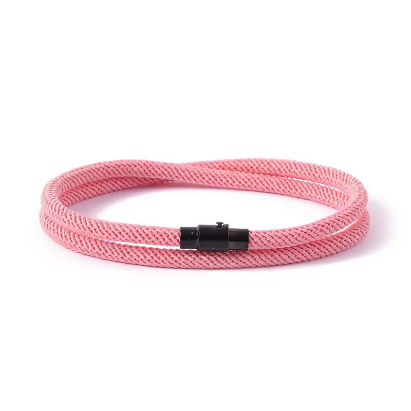 

New Minimalist Men Rope Bracelet Double Layer Survival Braclet Homme Accessories Boyfriend Gift Magnet Buckle Pulsera Hombre