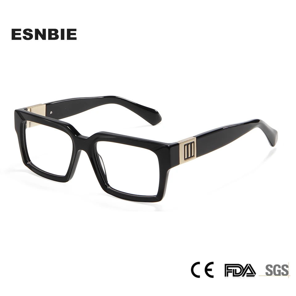

Millionaire Black Oversized Square Glasses Frame Thick Acetate Hipster Glasses Men Optical Frames For Women Metal Hinge Eyeglass