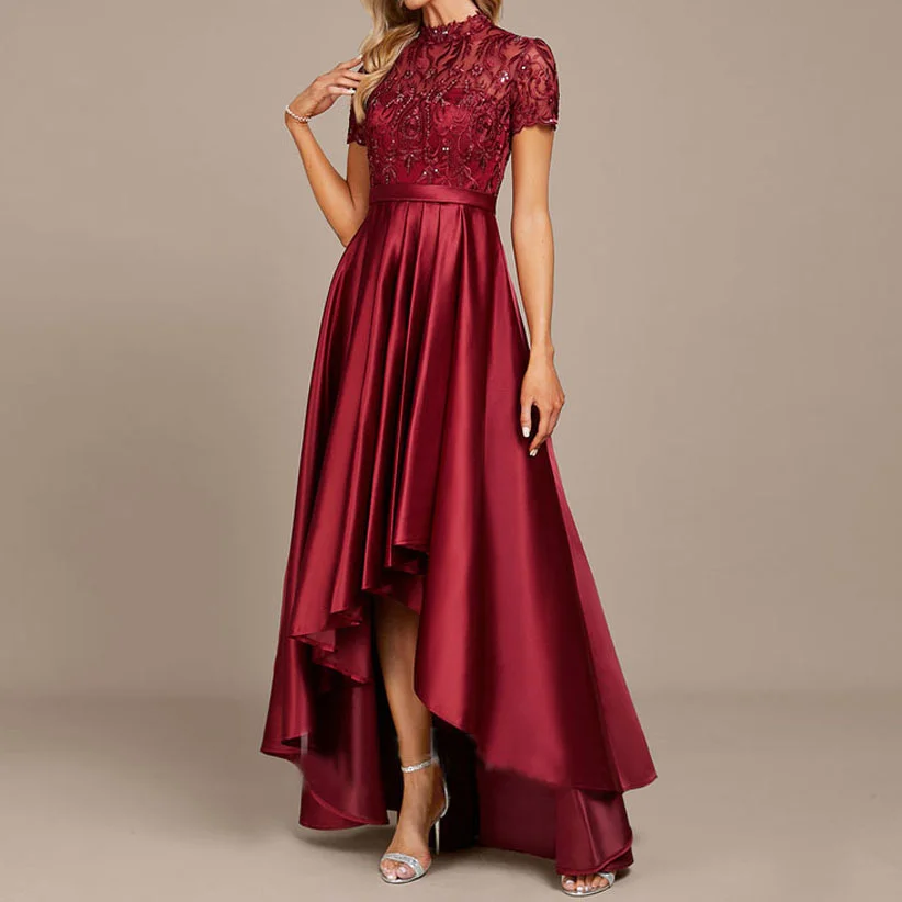 

2023Casual elegant slim sexy dress,Evening Dress New High Sense Temperament Host Wine Red Engagement Dress Fishtail Dress