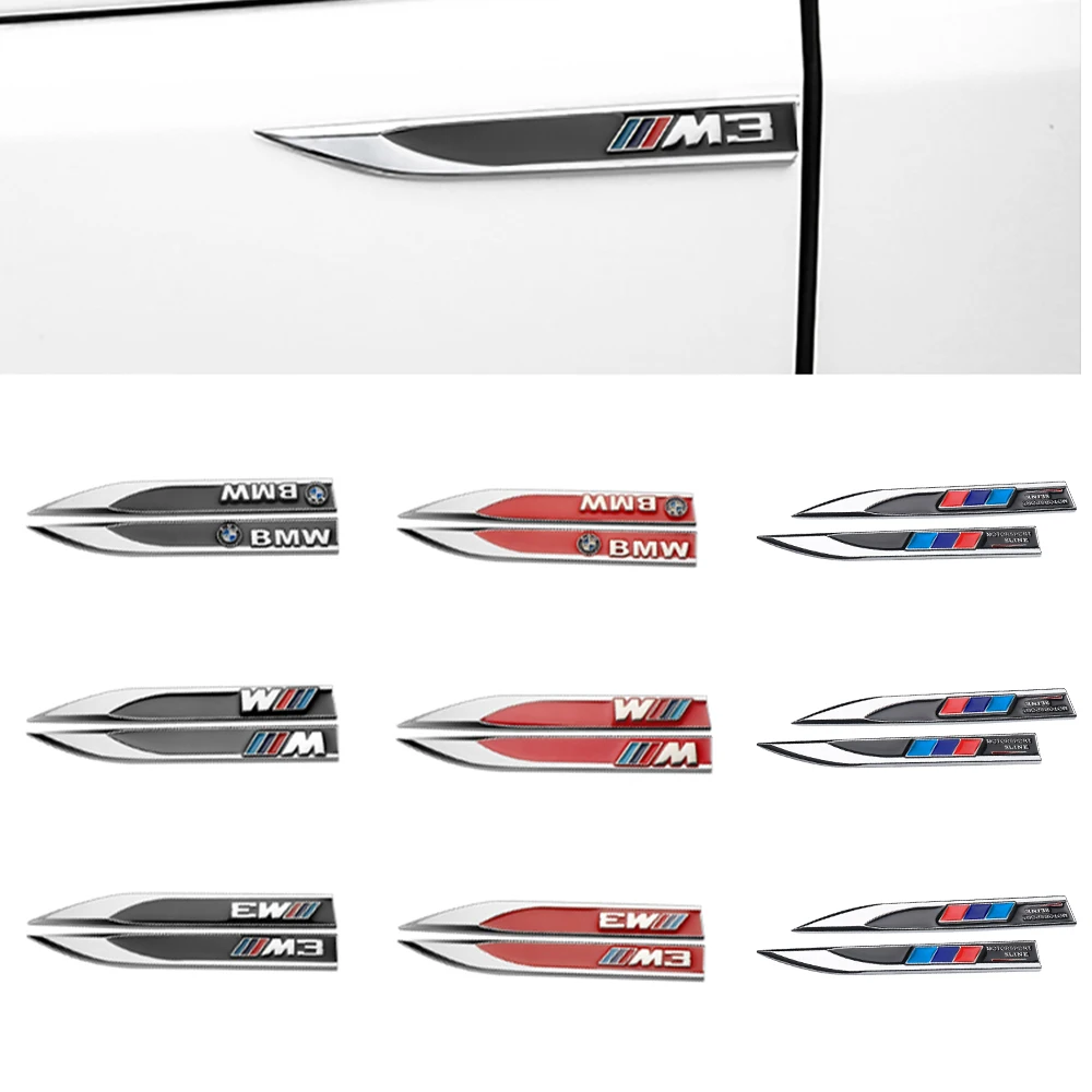3D автомобильная металлическая наклейка в форме лезвия на кузов дверь боковое