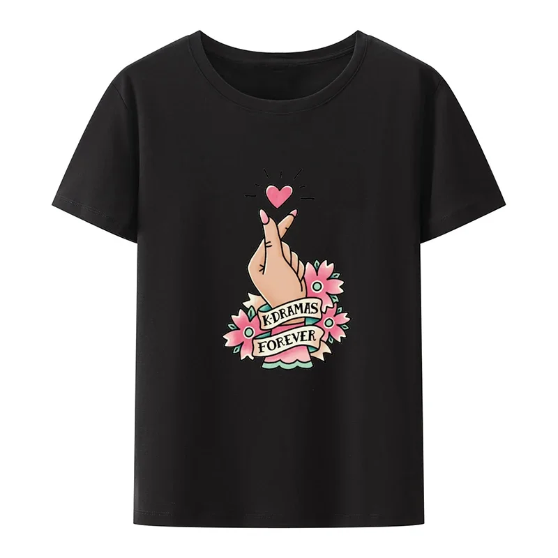 Новое поступление K-dramas навсегда печатанные Графические футболки Grphic Топ