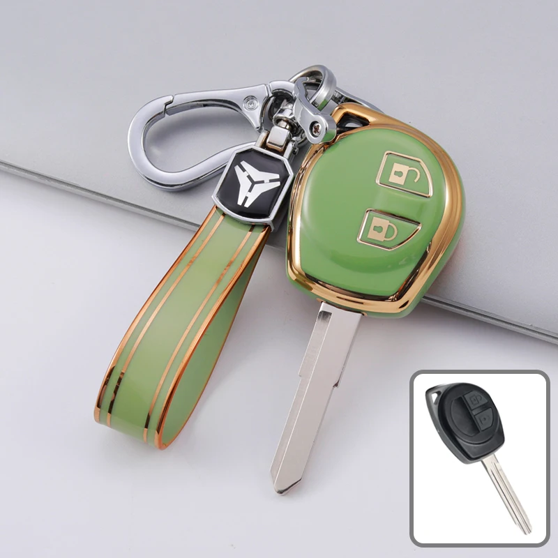 

Fashion TPU Car Key Cover for SUZUKI Window Grand Liana Cap SX4 Swift Vitara 2 Button Key Case Keychain Alarm