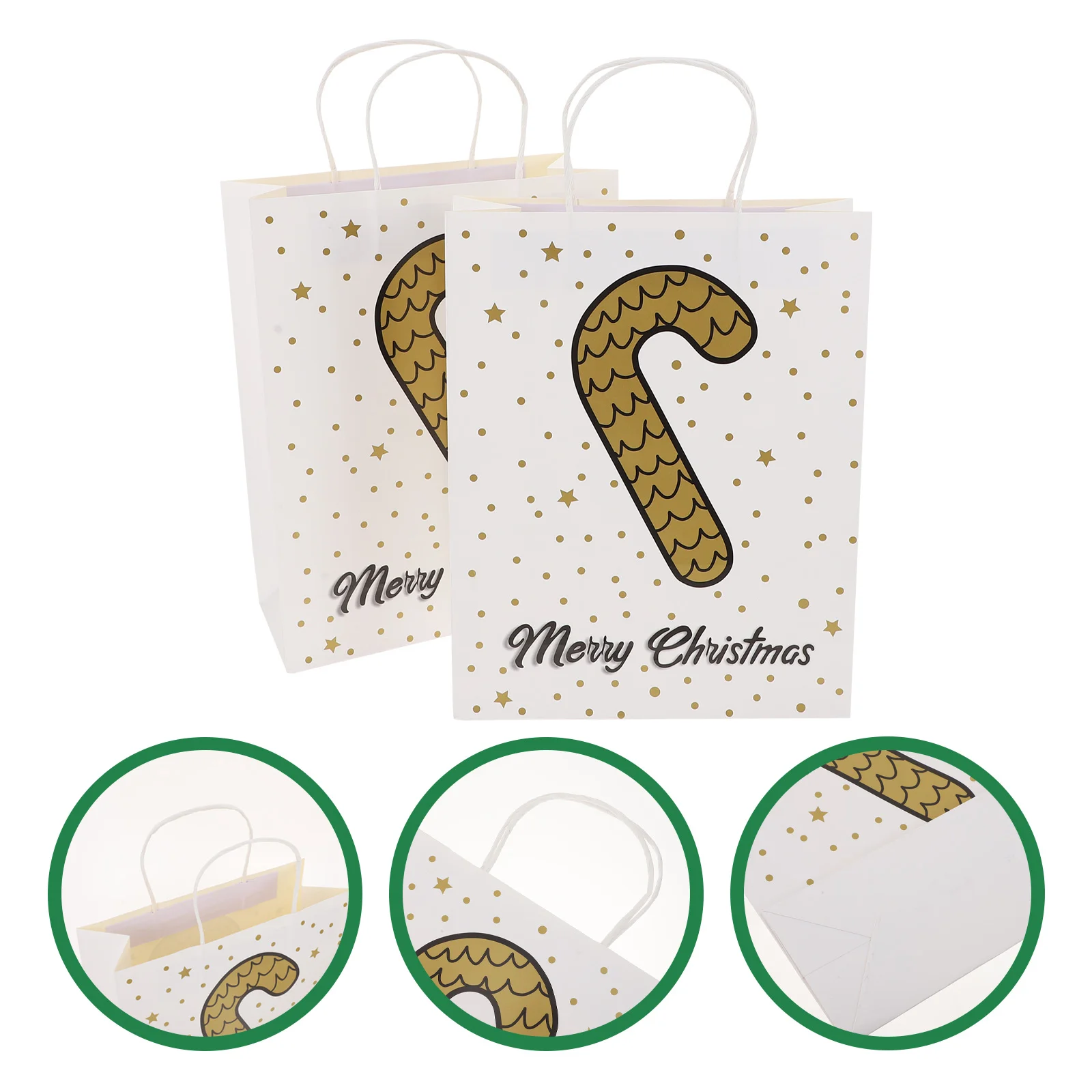 

Christmas Packing Paper Gift Snack Kraft Goodie Party Favors Candy Shopping Pouch Decorative Biscuitsbacking Holiday Treatboxes
