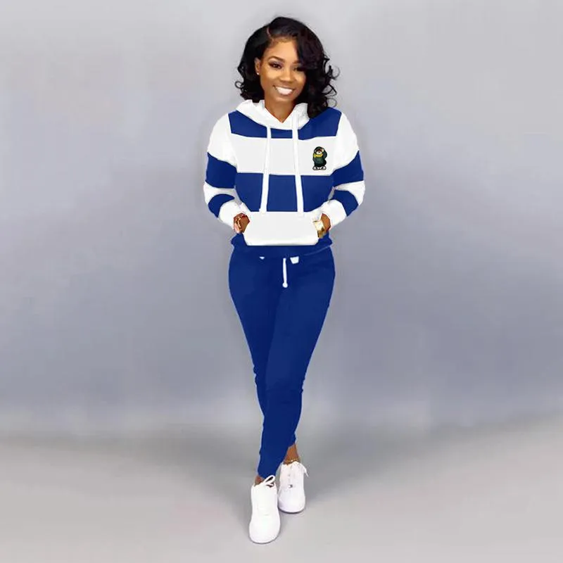 Spring and Autumn New Women's Embroidery Two Piece Sportswear Women's Sports Hoodie+Sports Pants Set Women's Sports Hoodie Set