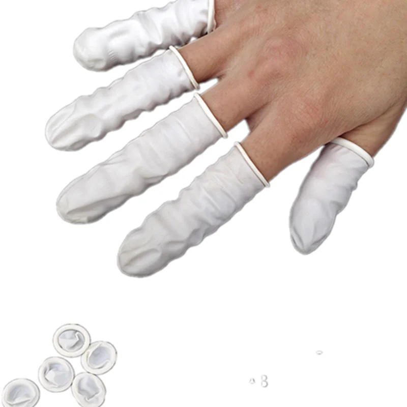 

100 шт. одноразовые защитные резиновые перчатки на кончиках пальцев инструменты для маникюра оборудование для маникюрного салона маникюрная тренировка ногтей защитные накладки для рук
