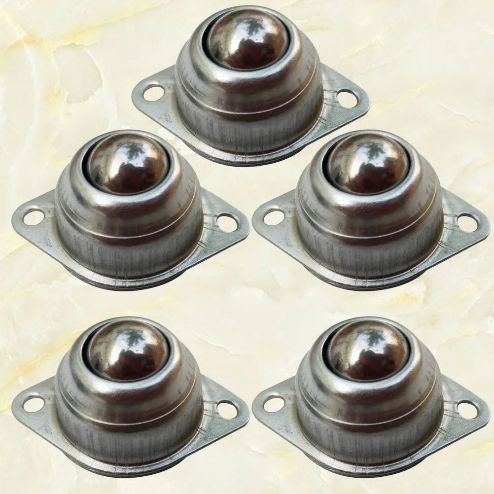 

5 PCS Universal Ball Casters Univeral Round Robot Steering Swivel Steel Bearing