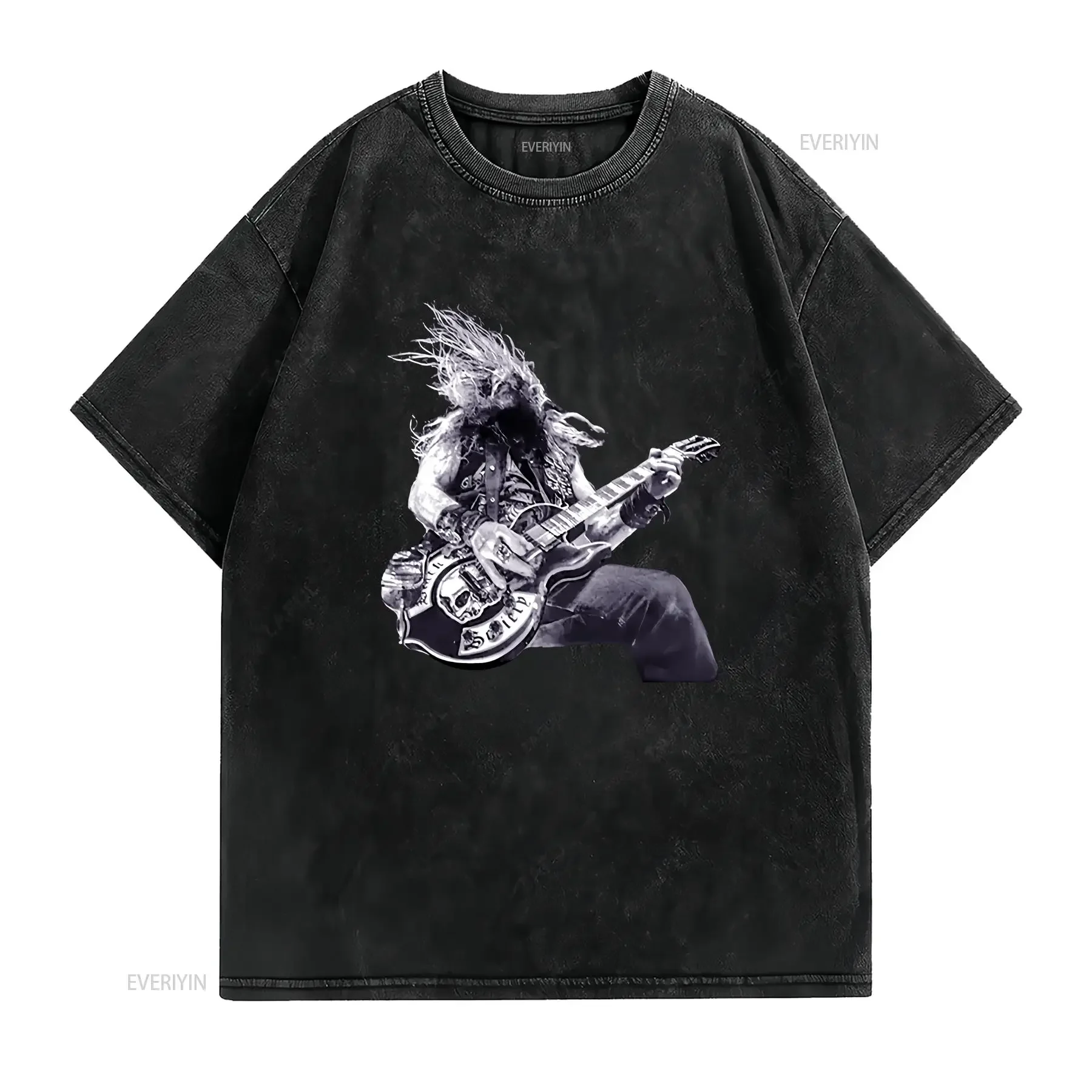 Фото Футболка Zakk Wylde, черная, хлопковая, все размеры S 5Xl YY1033, винтажная стираная уличная одежда, модная, мягкая, с рисунком, слегка растянутая №2